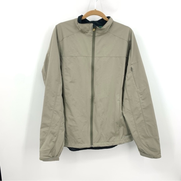 LL Bean Jacket Men Size XL TALL Brown Nylon Shell Wind Zip Lined Coat Rain - Picture 1 of 9